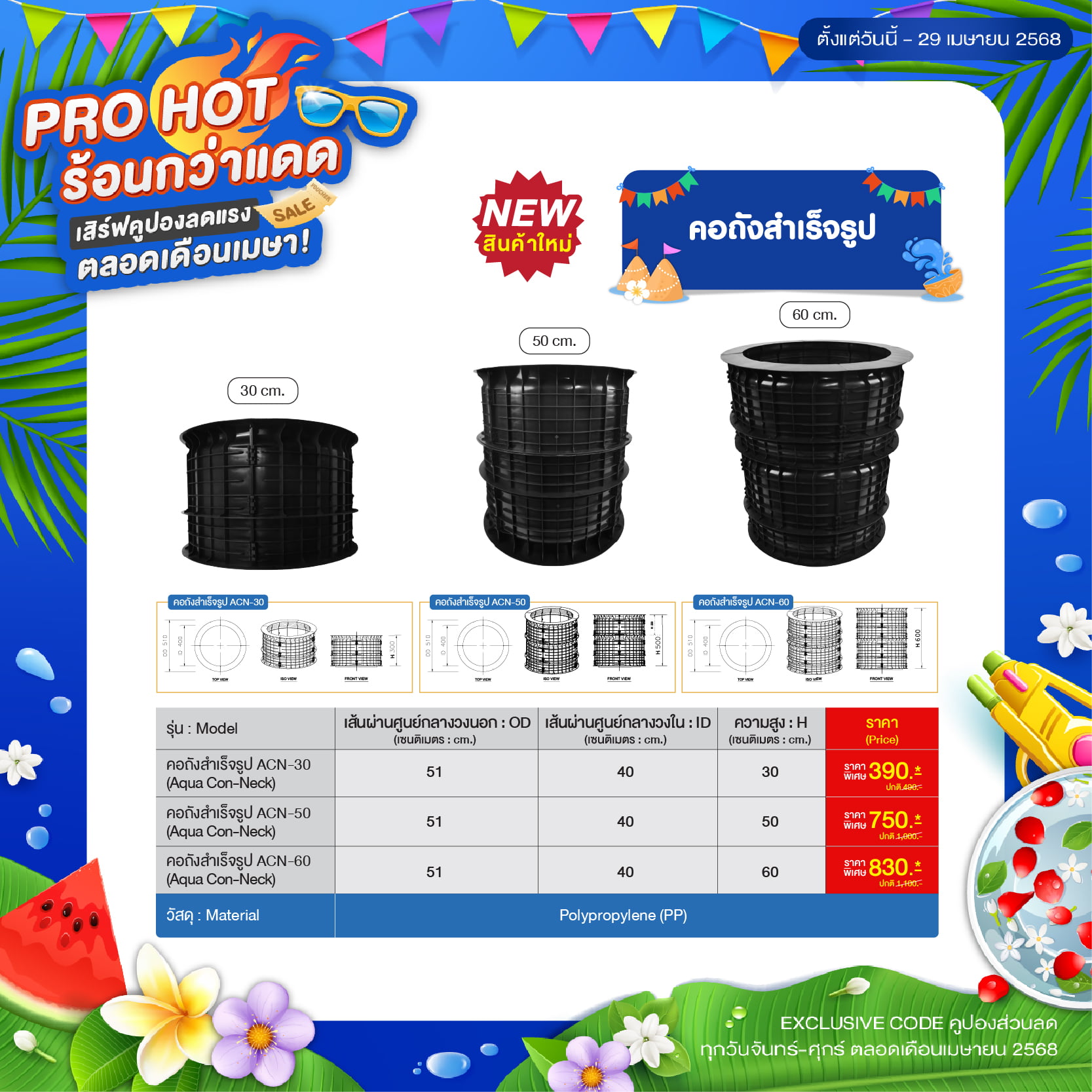 โปรโมชั่น คอถังสำเร็จรูป