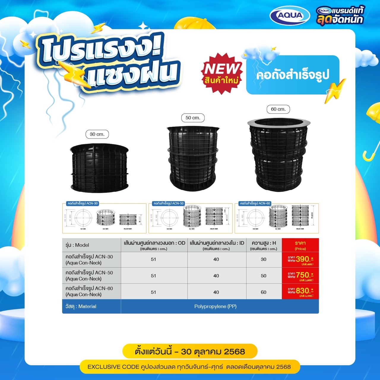 โปรโมชั่น คอถังสำเร็จรูป