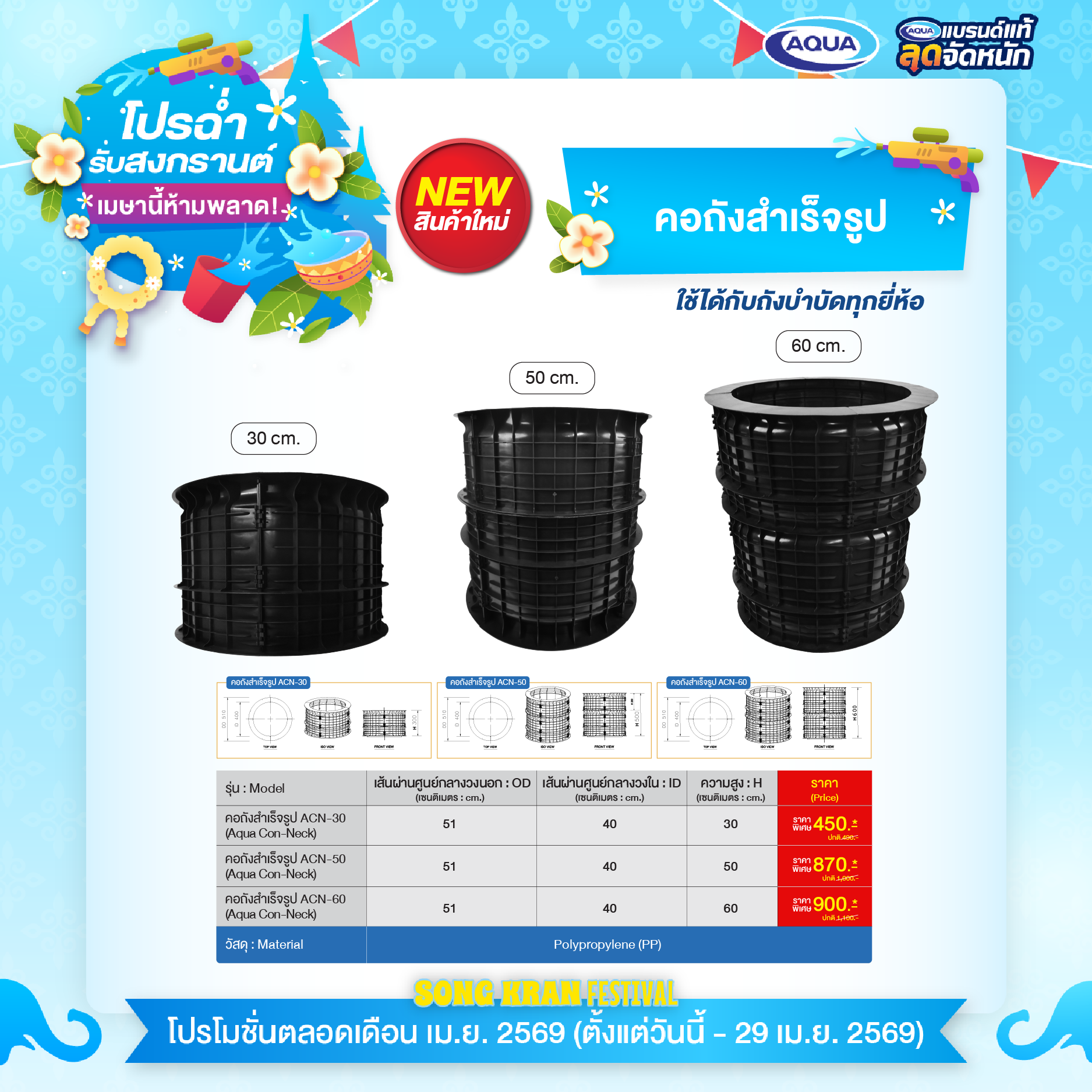 โปรโมชั่น คอถังสำเร็จรูป