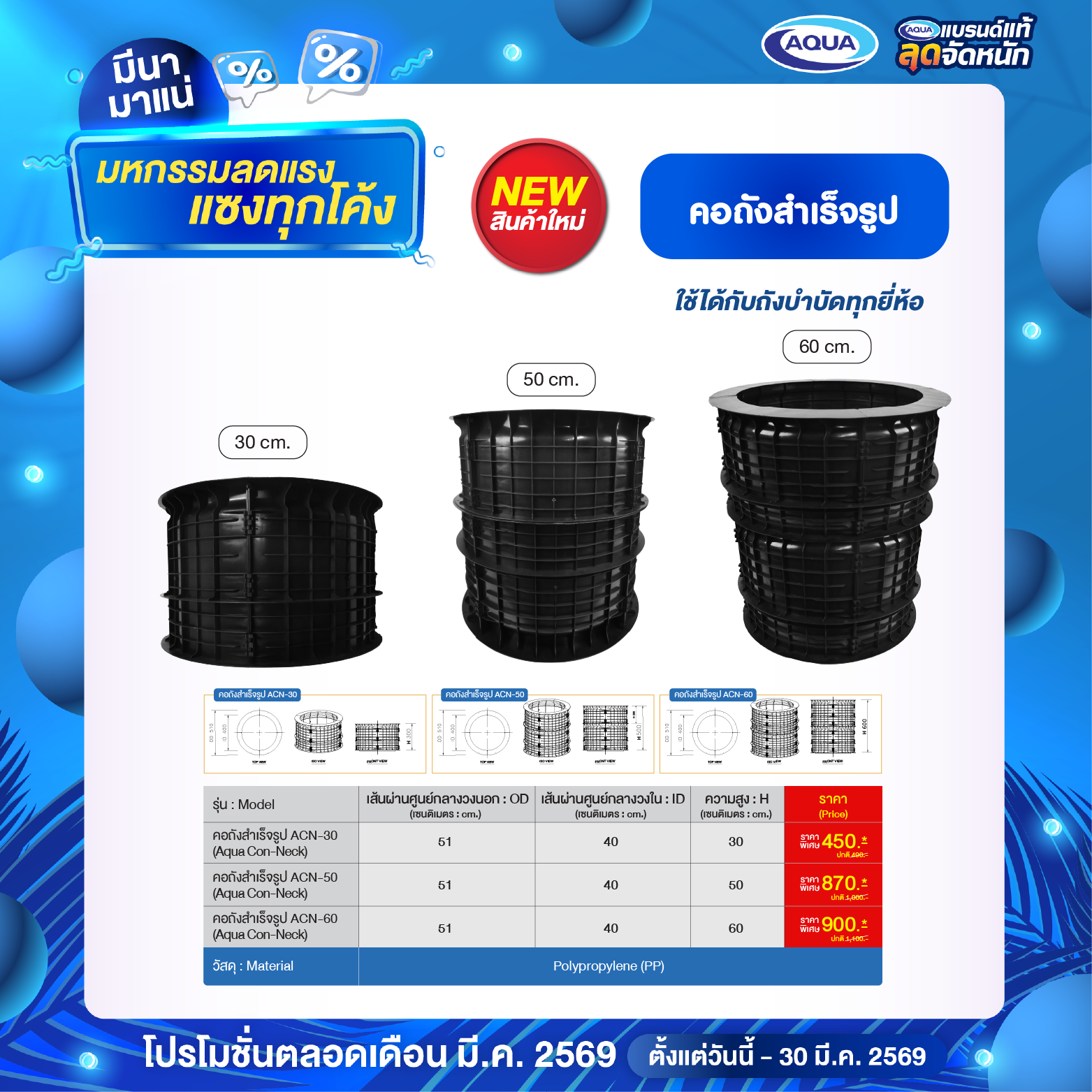 โปรโมชั่น คอถังสำเร็จรูป